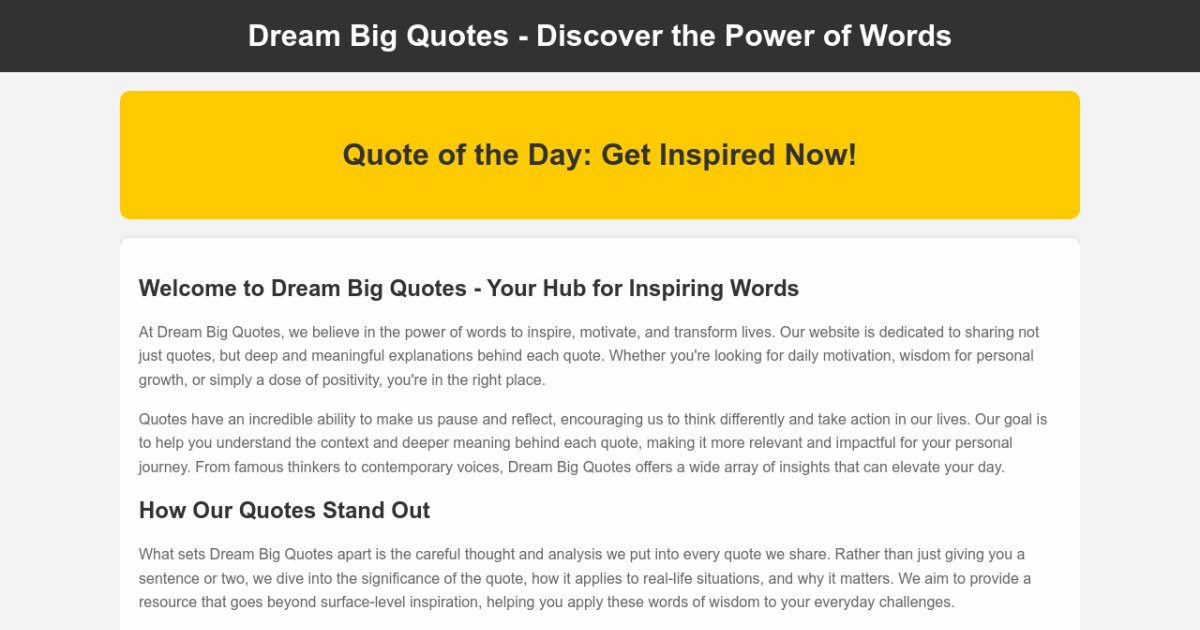 Dream Big Quotes - Inspiring Quotes For Your Daily Motivation