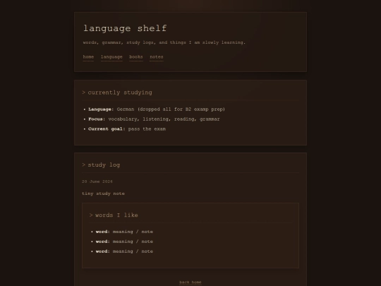language screenshot