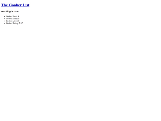 gooberlist/notafridgeuser screenshot