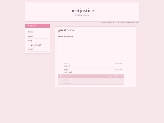 guestbook screenshot