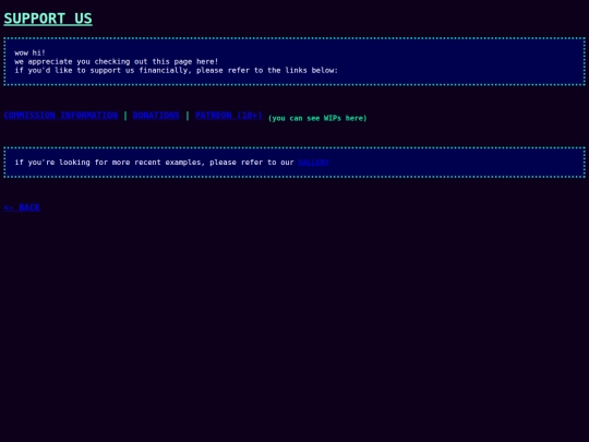 support screenshot