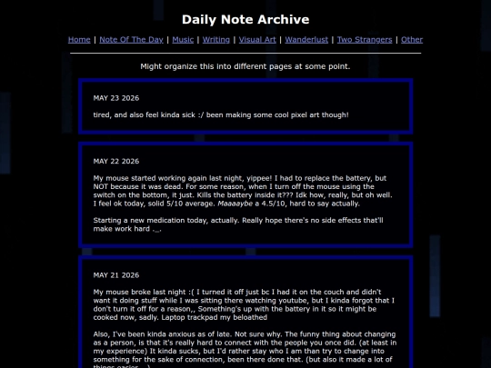 Notes/PreviousNotes screenshot