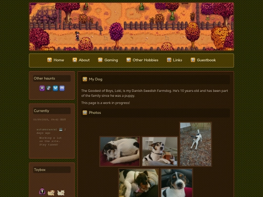 about/dog screenshot