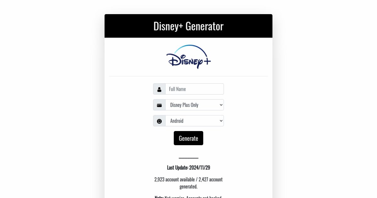 Disney Plus Generator