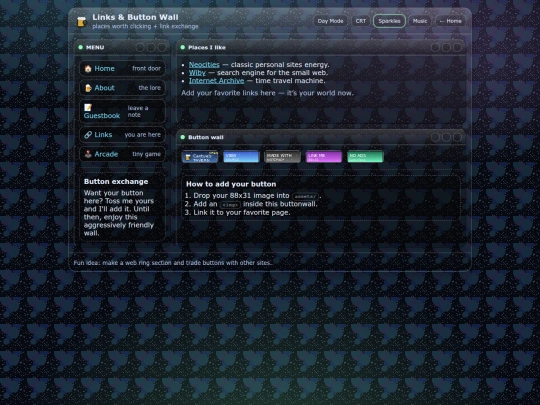links screenshot