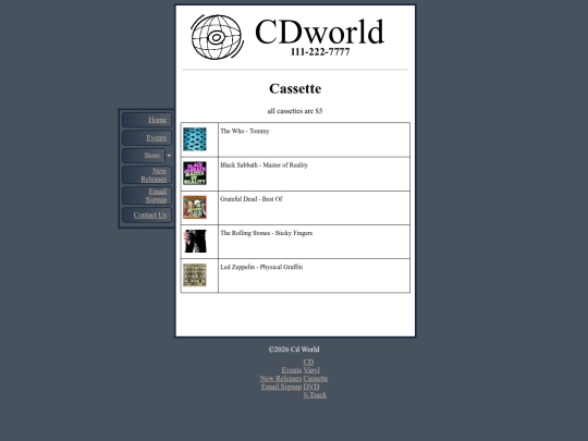 cdworld/cassette screenshot
