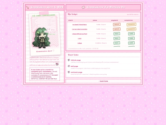 comms/commissions screenshot