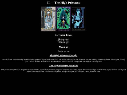 tarot/HighPriestess screenshot