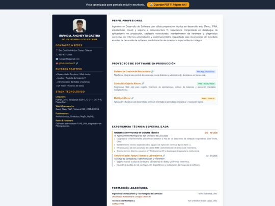 CV screenshot