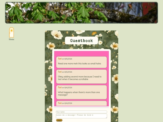 pages/guestbook screenshot