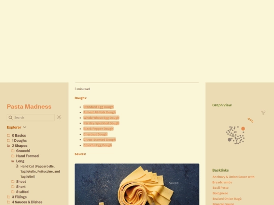 tagliatelle screenshot