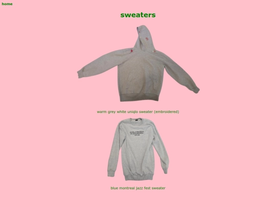 sweaters screenshot