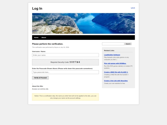 login screenshot