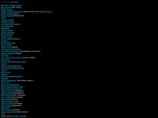 MarvelWiki/Hero List screenshot