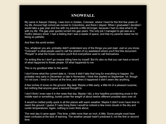 Stories/Snowfall screenshot