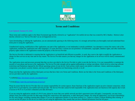 mazeExcitement/termsconditions screenshot