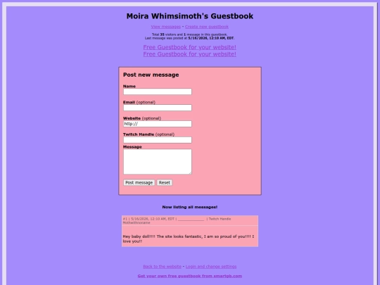 website/guestbook screenshot