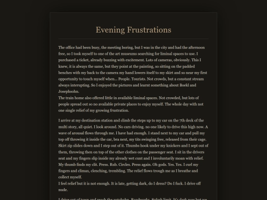 Confessions/EveningFrustration screenshot