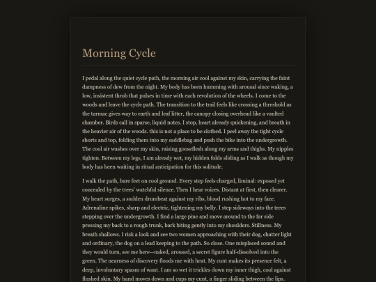 Confessions/MorningCycle screenshot