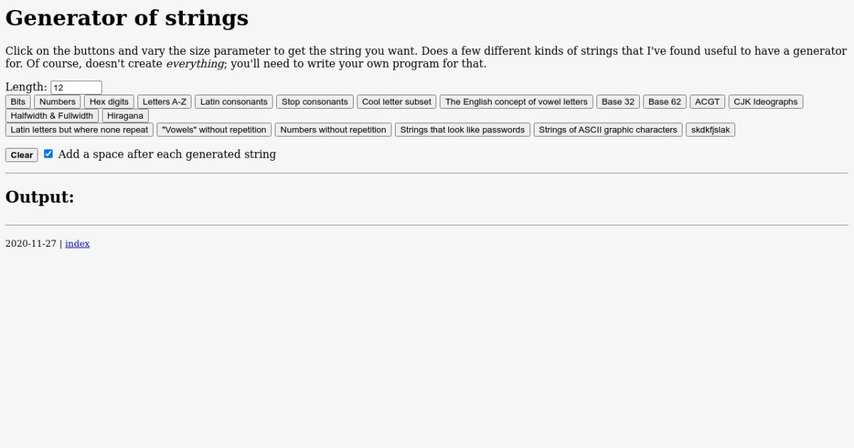 Generator of random strings