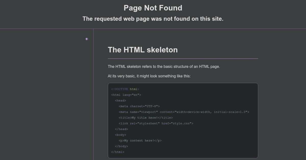 The HTML skeleton