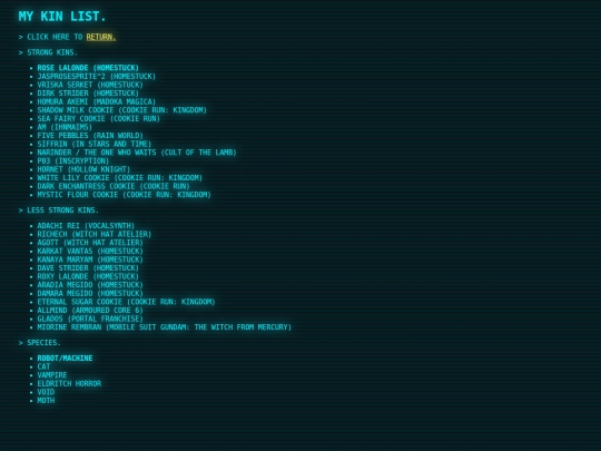 kinlist screenshot