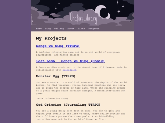 Projects screenshot