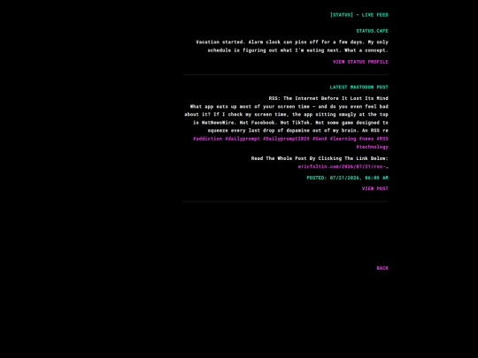 status screenshot