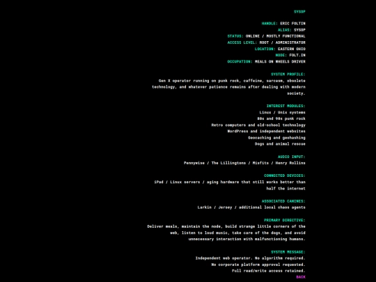 sysop screenshot