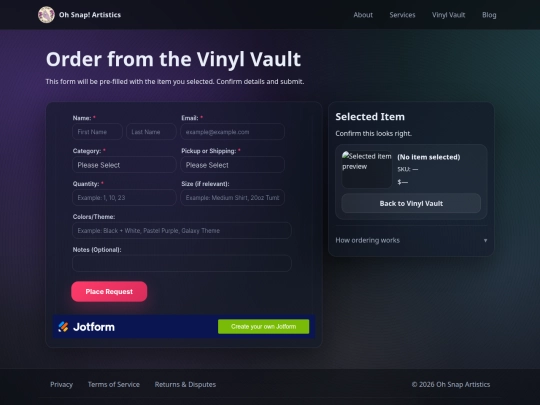 order screenshot