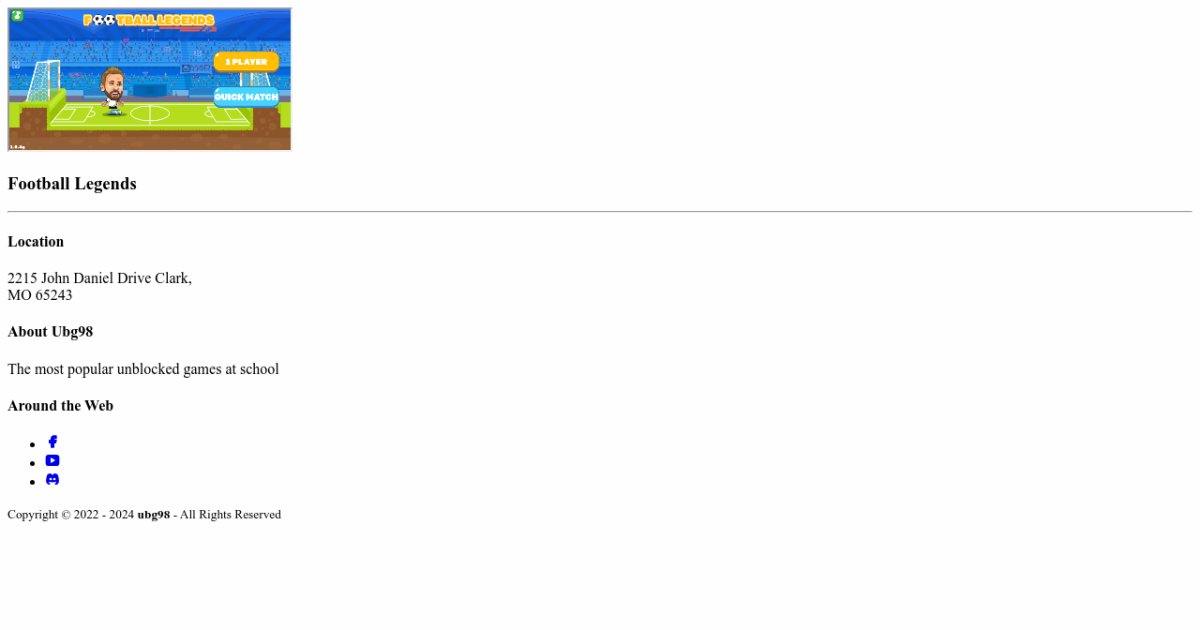 Football Legends Unblocked ubg98