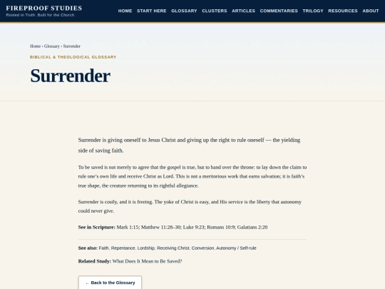 glossary/surrender screenshot