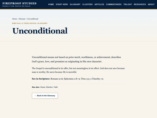 glossary/unconditional screenshot