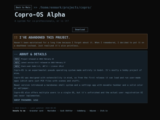 projects/copro screenshot