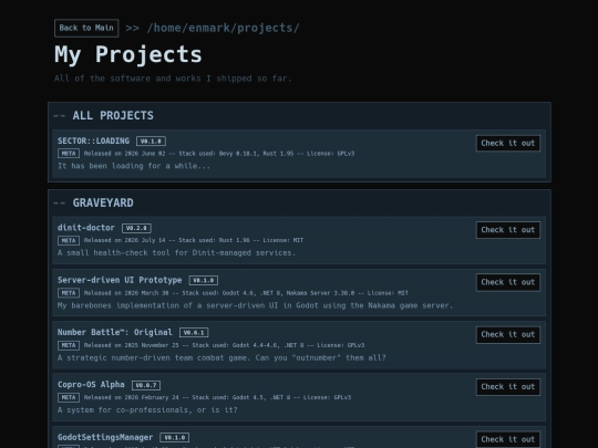 projects screenshot