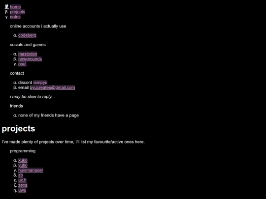 pages/projects screenshot