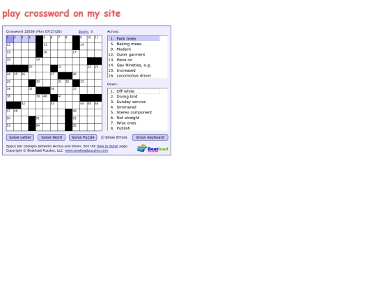 crossword screenshot