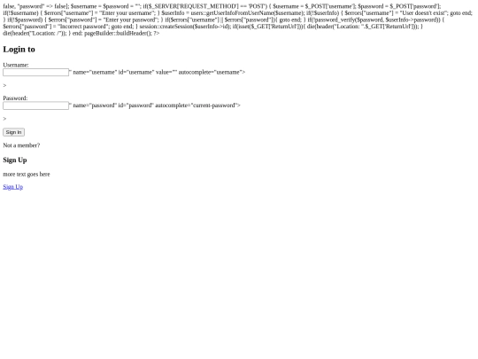 login screenshot