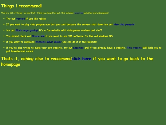 recommendations screenshot