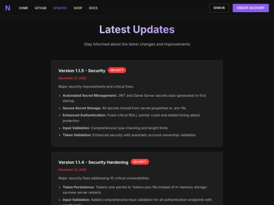 html/updates screenshot
