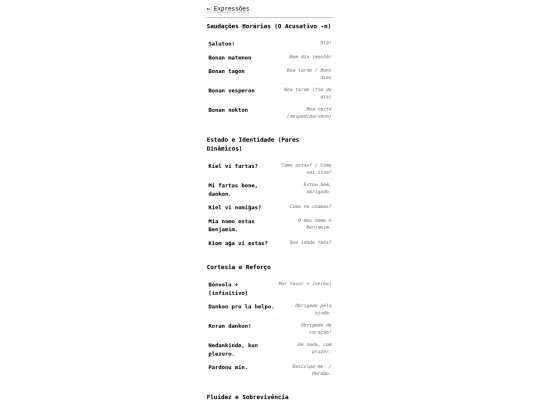 esperanto/expressoes screenshot