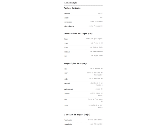 esperanto/orientacao screenshot
