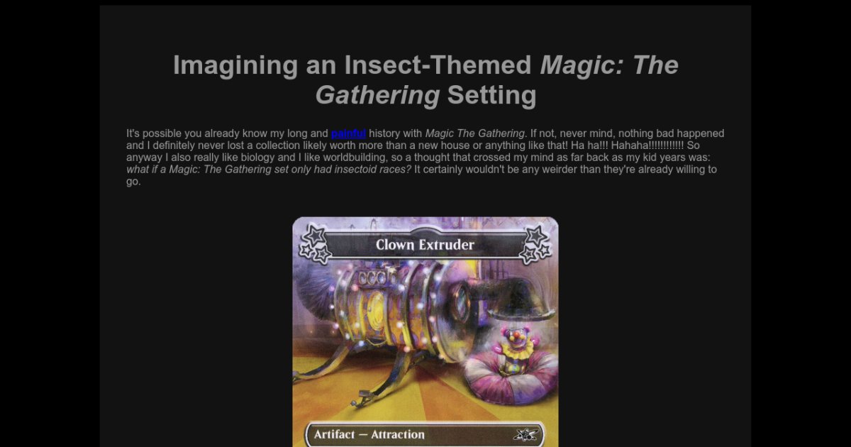 A Hypothetical Insect-themed Magic: The Gathering Setting