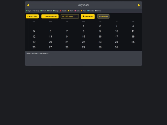 WorkoutCalendar2 screenshot