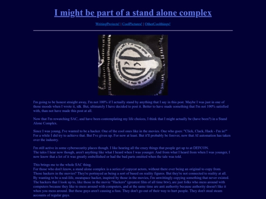 WritingProjects/StandAloneComplexBlog screenshot