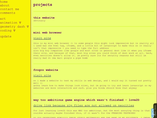 coding/projects screenshot