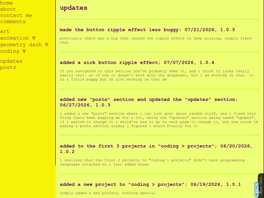 updates screenshot