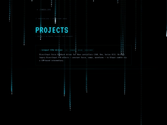 projects screenshot