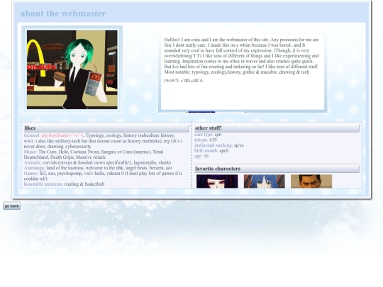 aboutMe screenshot