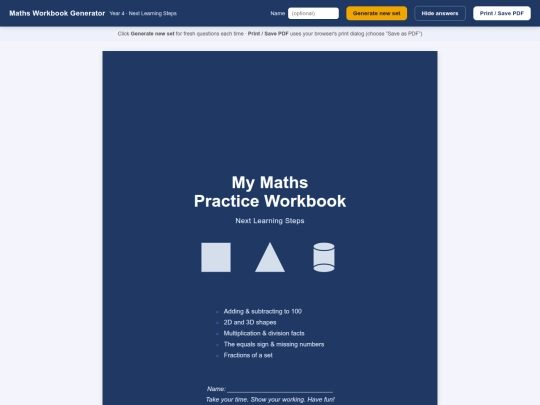 other/MathPractice screenshot